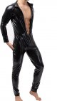 Mens Latex Bodysuit Mens Leotard Long Sleeves Unitard Faux Leather Bodysuit