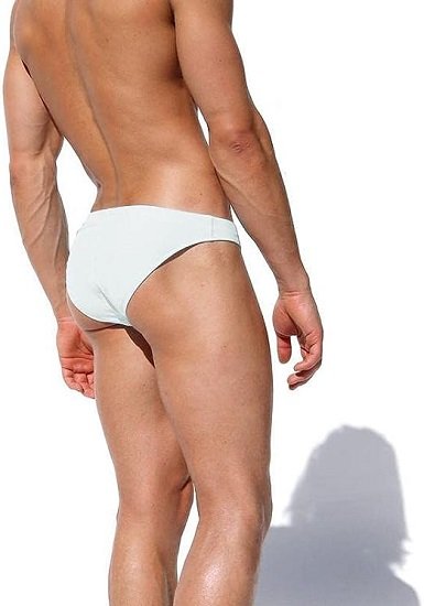 Mens Sexy Nylon Bikini Swim Briefs Hook and Ring Swimsuit
