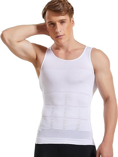 Mens Slimming Shirt Body Shaper Vest Compression Shirt Tummy Control Shapewear Abdomen Undershirt