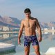 Men Swimwear Swim Boxer Trunks Square Cut Boardshorts Pockets